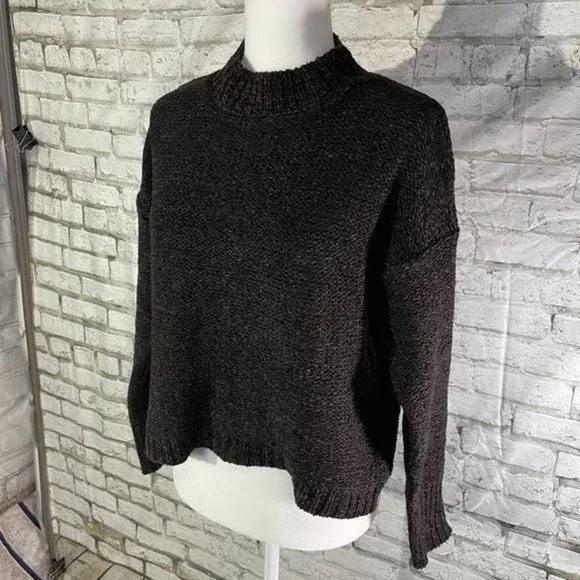 EVELYN TAYLOR Black Mock Neck Sweater Small - Picture 7 of 12